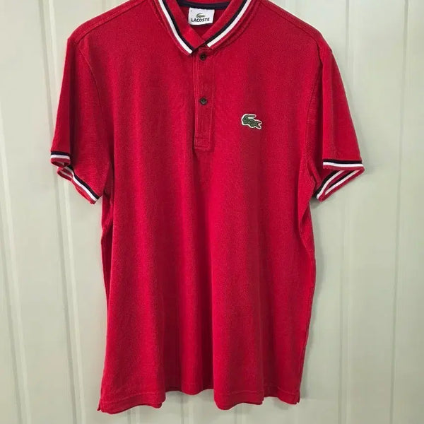 [BUNJANG] Lacoste Red Short-Sleeve Polo Shirt Size 5 / 라코스테 반팔 카라티 레드 5