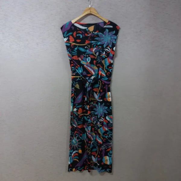 [BUNJANG] Pattern Pleated Belted Long Dress Women's / B7-30/패턴 플리츠 벨티드 롱원피스 여성