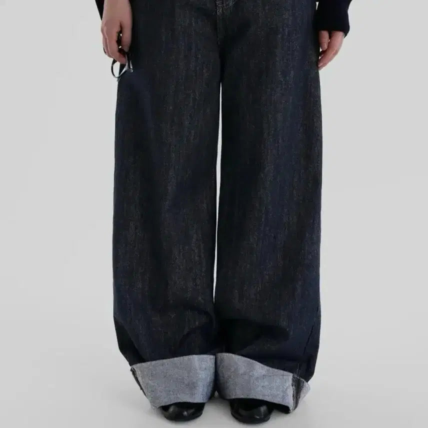 [BUNJANG] Autumn Roll-up Non-Fade Raw Denim Pants (M) / 어텀 롤업 논페이드 생지 데님팬츠 m