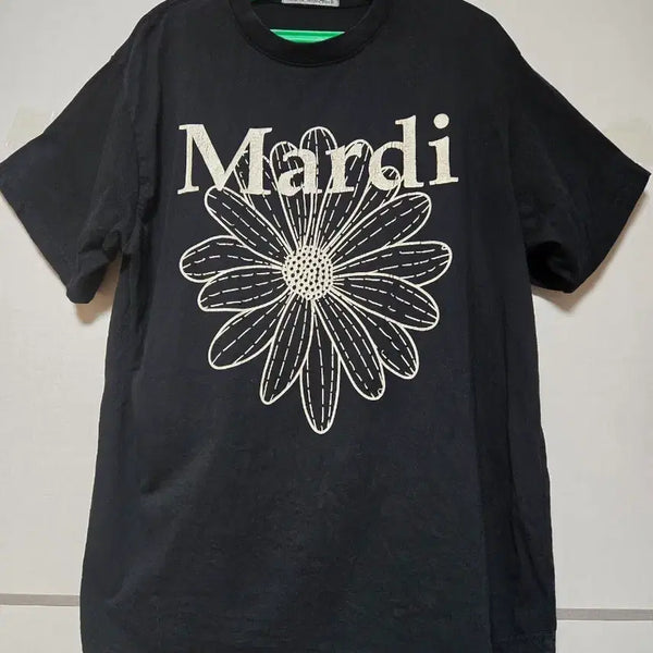 [BUNJANG] Mardi Mercredi Black Flower Short Sleeve T-Shirt / 마르디 메크렐시 반팔티 블랙 플라워