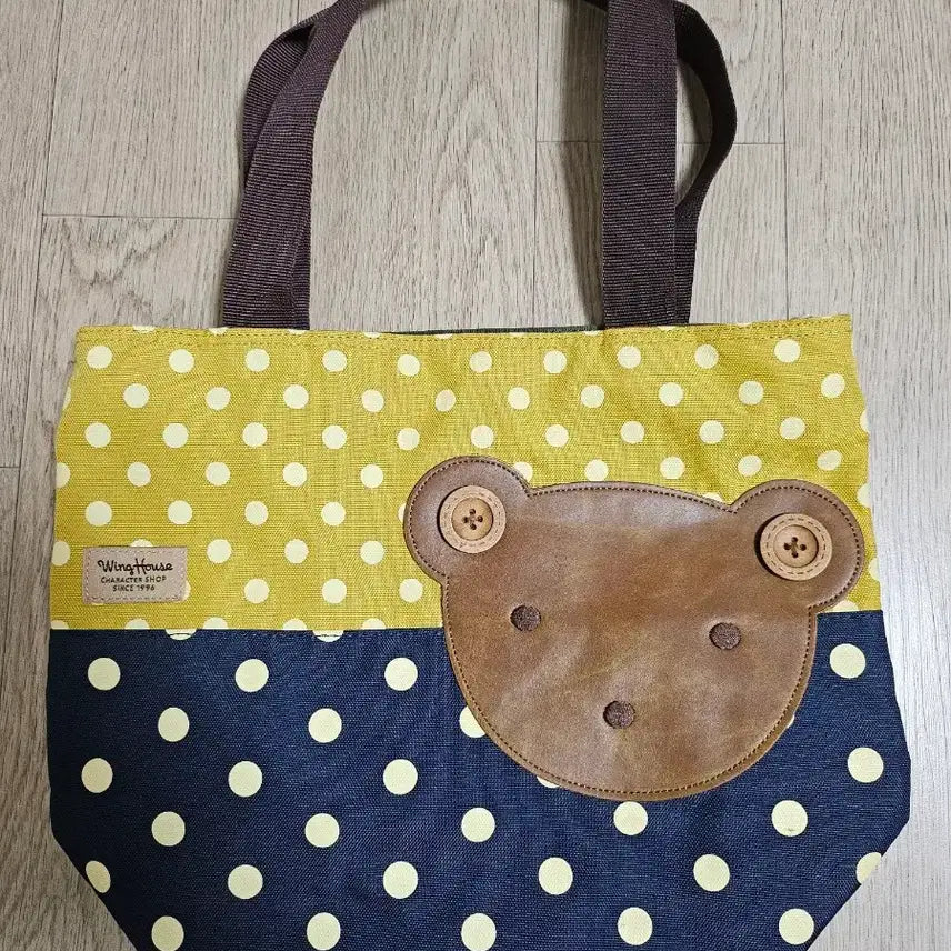 [BUNJANG] Wing House "Teddy Bear" Polka Dot Bag / 윙하우스 곰돌이 땡땡이 가방
