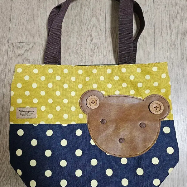 [BUNJANG] Wing House "Teddy Bear" Polka Dot Bag / 윙하우스 곰돌이 땡땡이 가방