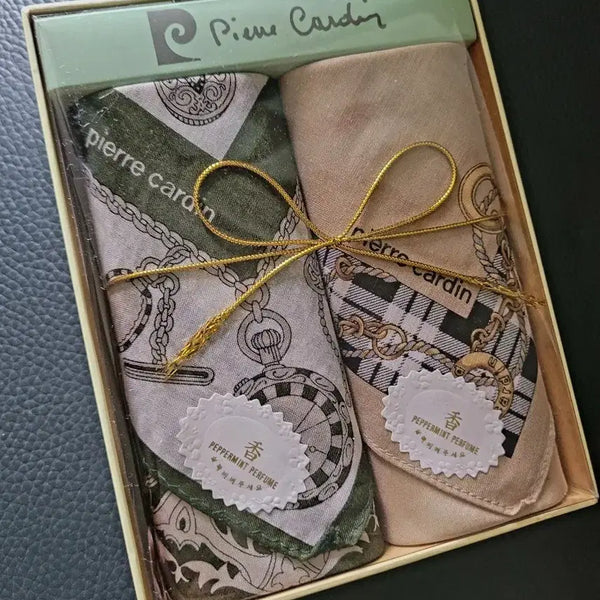 [BUNJANG] Pierre Cardin Handkerchief Set (2 Types) / [새상품]피에르가르뎅 손수건 세트(2종)