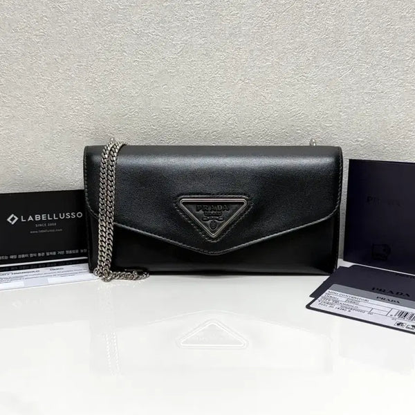 [BUNJANG] Prada Envelop Chain Shoulder Bag Black A+ / (내장칩/A+)프라다 엔벨로프 체인백