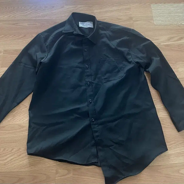 [BUNJANG] Black Long Sleeve Shirt Free Size / 블랙 긴팔 셔츠 free 사이즈