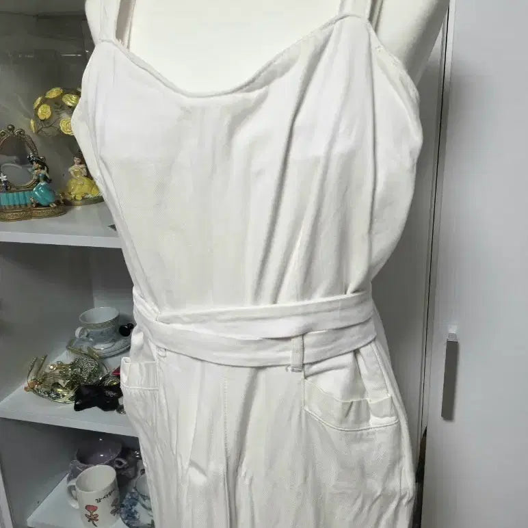 [BUNJANG] PAGE White Denim Jumpsuit Romper XS / 미국브랜드  Page 화이트 점프수트 원피스 팬츠