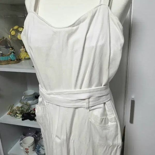 [BUNJANG] PAGE White Denim Jumpsuit Romper XS / 미국브랜드  Page 화이트 점프수트 원피스 팬츠