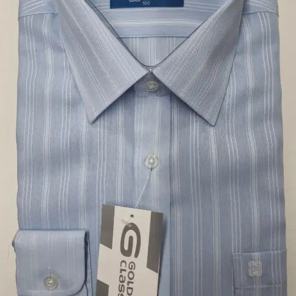 [BUNJANG] Korean Made Blue Stripe Cotton Shirt / 국산 블루스트라이프 아사 셔츠