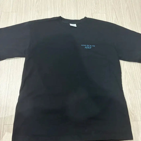 [BUNJANG] ADLV Cotton Logo Print Short Sleeve T-Shirt Black / ADLV 반팔