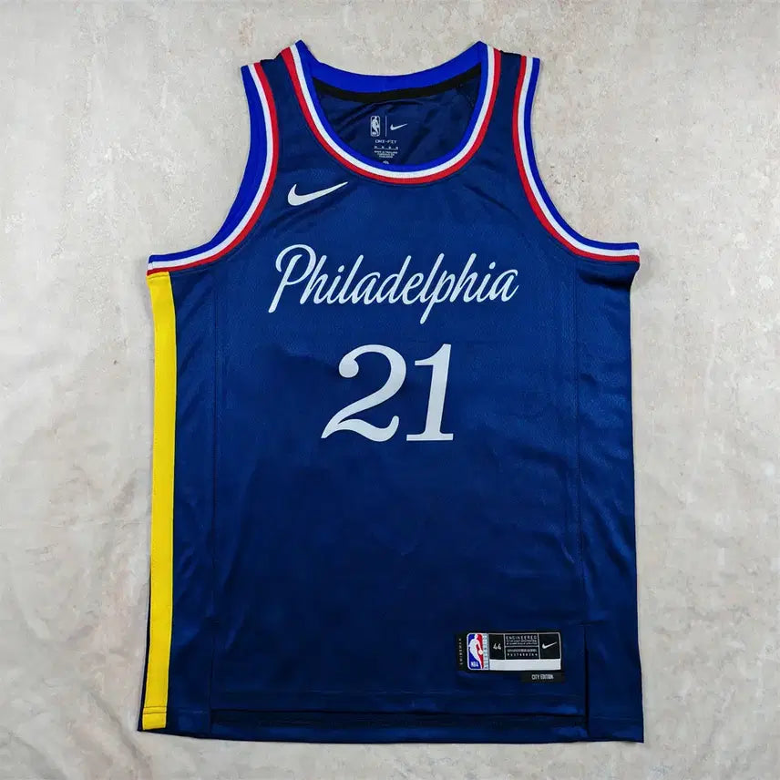 [BUNJANG] NBA Philadelphia 76ers Joel Embiid 21 Basketball Jersey Deep Blue City Edition Hot Press / NBA 농구복 2026 모델 76인조 21호 엔비드 딥블루시티판 핫프레스