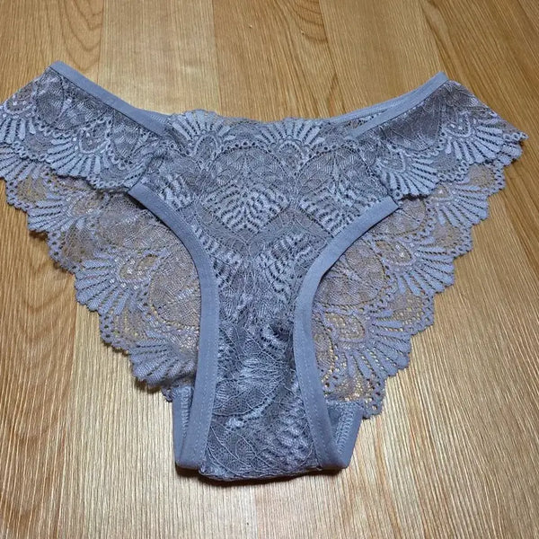 [BUNJANG] Women's Lace Mesh Briefs - Gray / 여자 팬티 레이스 망사 그레이 여성 중고 속옷 07302