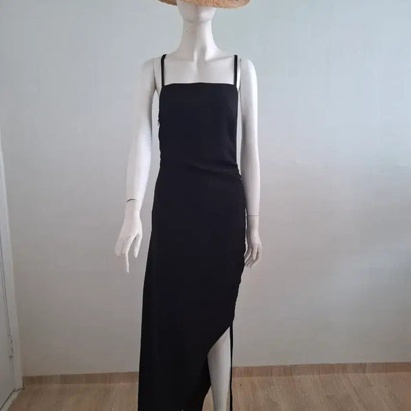 [BUNJANG] Zara Black Sleeveless Slit Long Dress / 자라 블랙 민소매 슬릿 롱 원피스