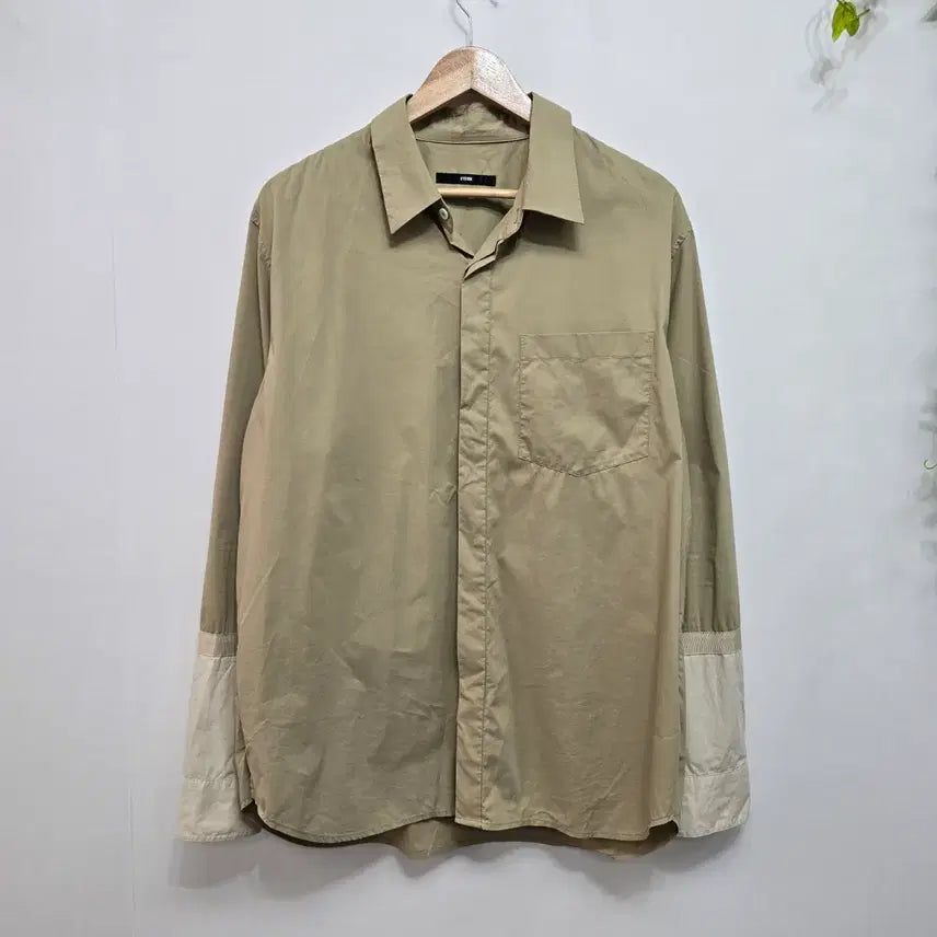 [BUNJANG] System Homme 20'SS Color-Blocked Sleeve Shirt / 시스템옴므 20'SS  소매 배색  셔츠