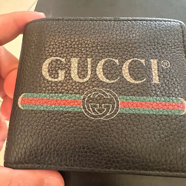 [BUNJANG] Gucci Logo Bifold Wallet / 구찌 로고 블랙  반지갑(정품)급쳐