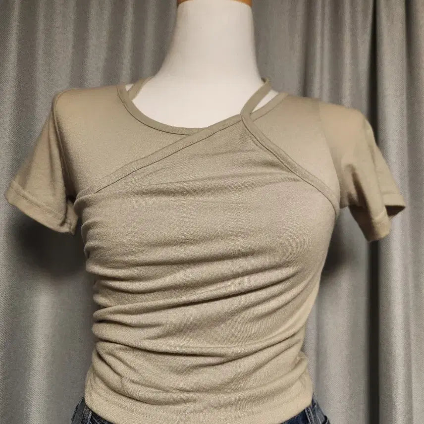 [BUNJANG] Olive Green Short Sleeve T-Shirt / 올리브색 반팔티