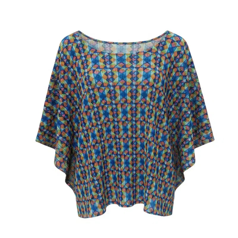 [BUNJANG] Pleats Please Multicolor Block Color Top Size 3 / 플리츠플리즈 멀티컬러 상의 3