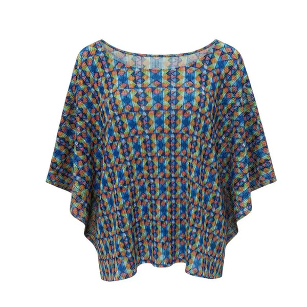 [BUNJANG] Pleats Please Multicolor Block Color Top Size 3 / 플리츠플리즈 멀티컬러 상의 3