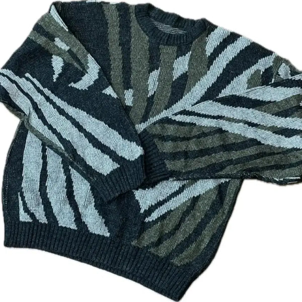 [BUNJANG] Vintage Military Pattern Knit Sweater / 밀리터리 패턴 빈티지 니트 스웨터