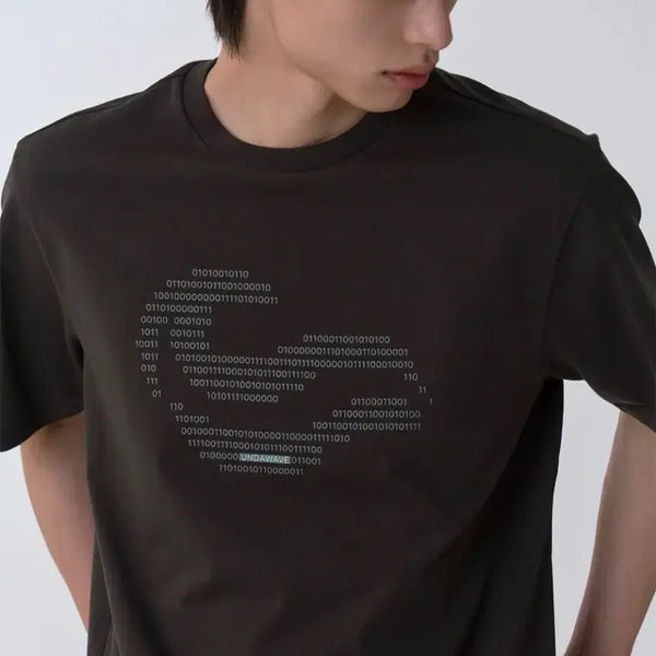 [BUNJANG] Ondawave Typing Wave Graphic T-Shirt Charcoal L / 새상품) 온다웨이브 typing wave 그래픽 티셔츠 차콜 L
