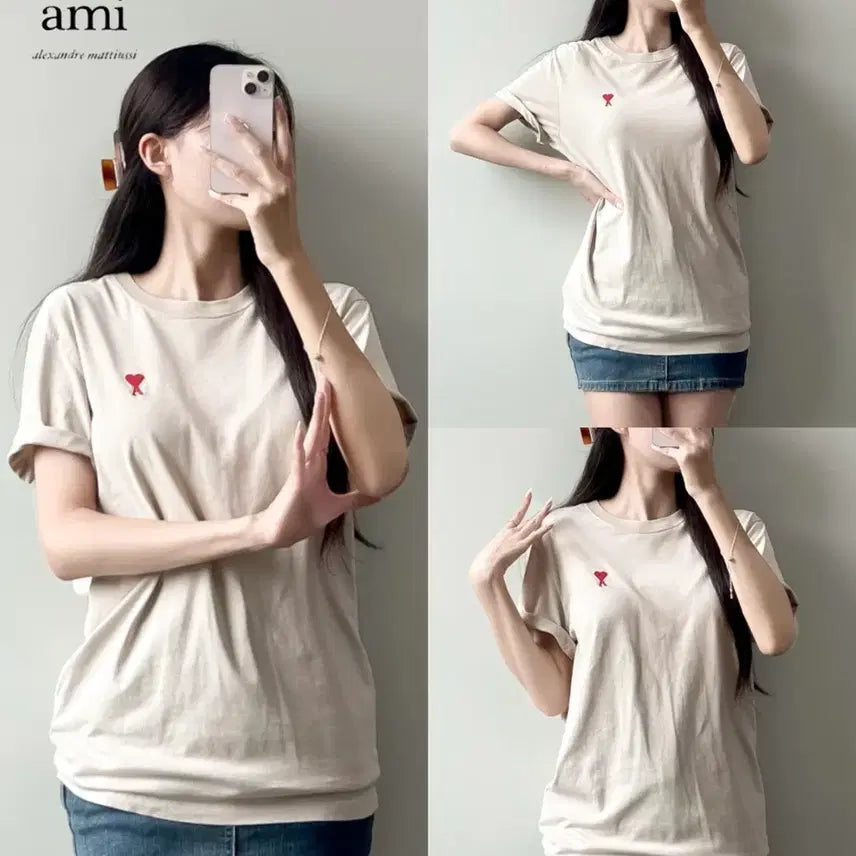 [BUNJANG] AMI Heart Logo T-Shirt / AMI 반팔티