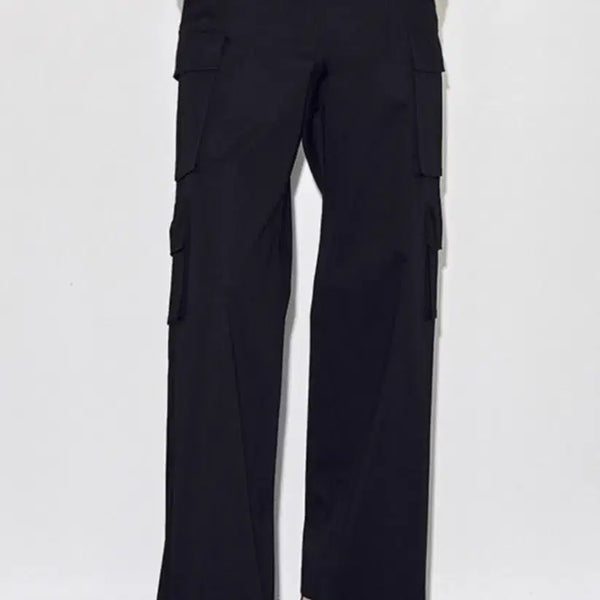 [BUNJANG] TIME (by Hansemm) Cargo Pocket Wide Pants - Black / 한섬 타임[새옷] 카고 포켓 와이드 팬츠