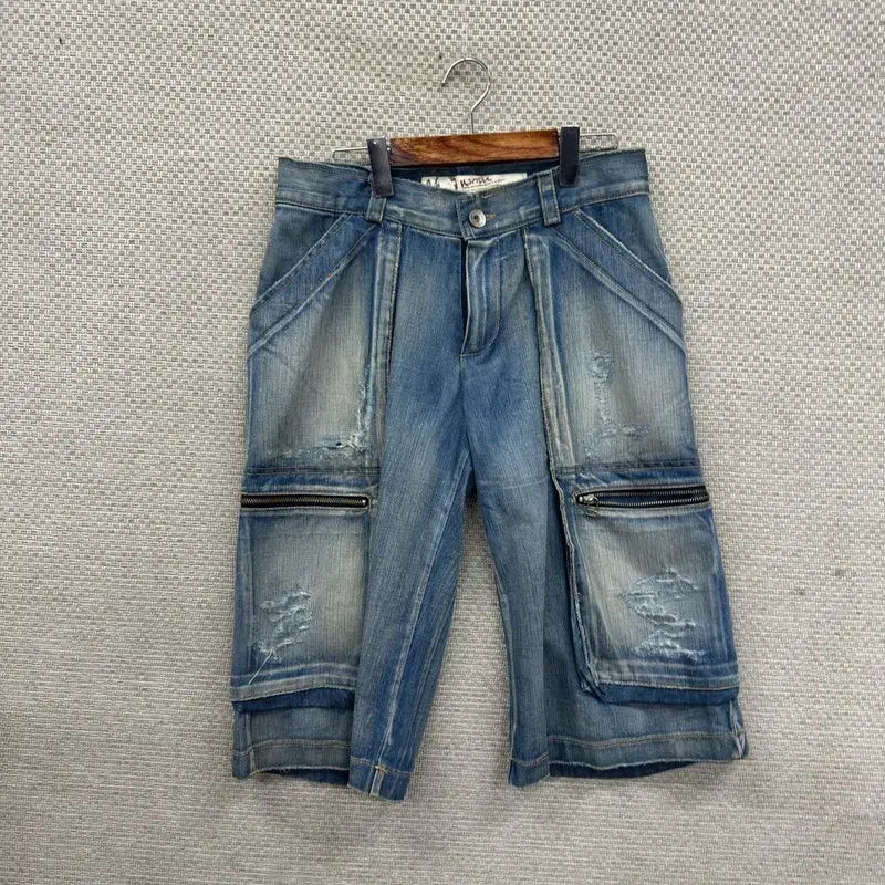 [BUNJANG] Vintage Denim Cargo Shorts 31" / 빈티지 데님 카고 반바지 31인치 D03737