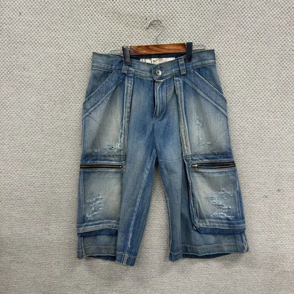 [BUNJANG] Vintage Denim Cargo Shorts 31" / 빈티지 데님 카고 반바지 31인치 D03737