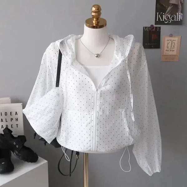 [BUNJANG] Dot Frill Hood Windbreaker / [ 새상품 ] 도트 프릴후드 바람막이