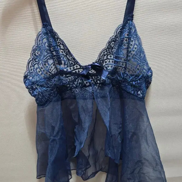 [BUNJANG] Navy Lace Slip - Size 90 / 슬립 상90