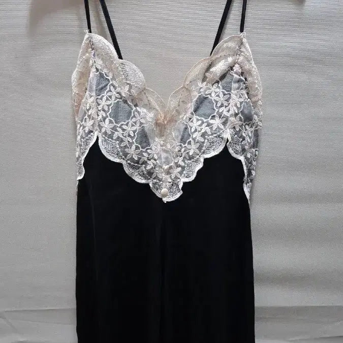 [BUNJANG] Black Lace Trimmed Slip 90 Homewear / 슬립90