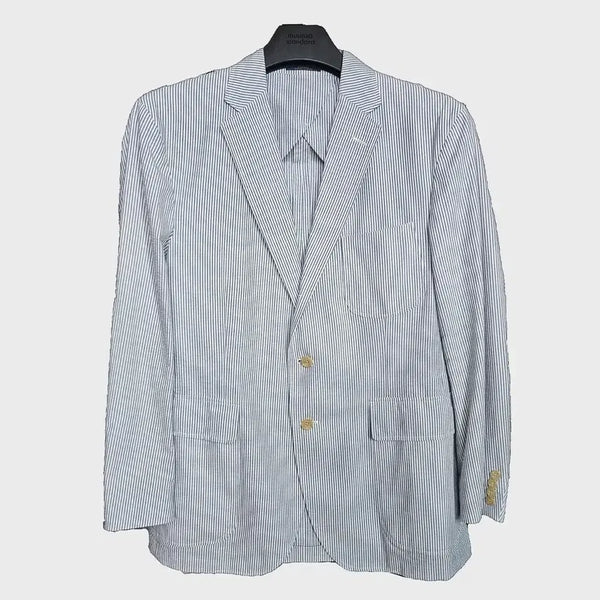 [BUNJANG] Polo Ralph Lauren Seersucker Blazer Jacket [40R] / 폴로 랄프로렌 시어서커 자켓 [40R]
