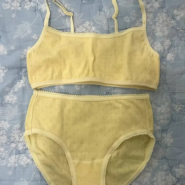 [BUNJANG] 5pening Comfy Bralette + Panty Set (Lemon, S) / 새 상품) 5pening 오프닝 컴피 브라렛+팬티 세트 S