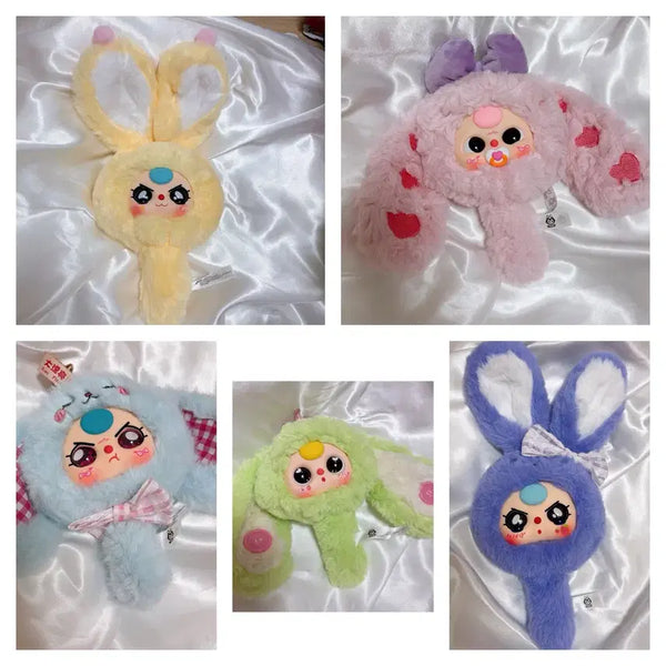 [BUNJANG] Baby Gguri 5-Piece Set Rabbit Plush Mirror Keychains / [정품] [5개일괄] 베이비쓰리 손거울 100% 정품 얼굴 예쁜눈 새상품