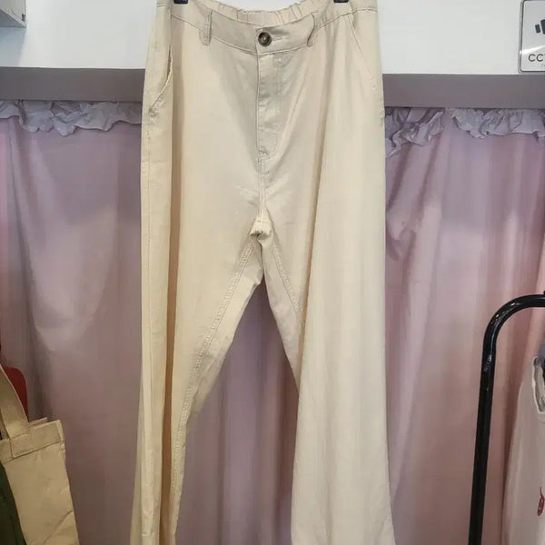 [BUNJANG] Cream Wide Leg Pants / 크림색 와이드 통바지