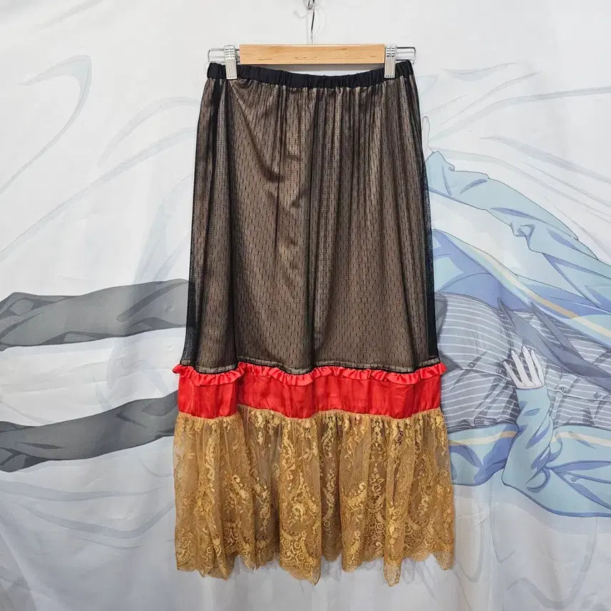 [BUNJANG] GU x Undercover Collaboration Lace Long Skirt / GU X UNDERCOVER 콜라보 레이스 롱스커트