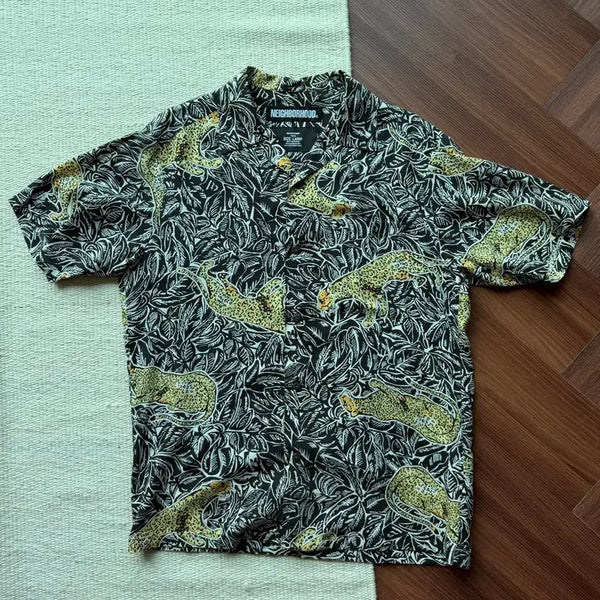 [BUNJANG] Neighborhood ALOHA PANTHER Short Sleeve Shirt Black L / 네이버후드 ALOHA PANTHER 반팔 셔츠 L