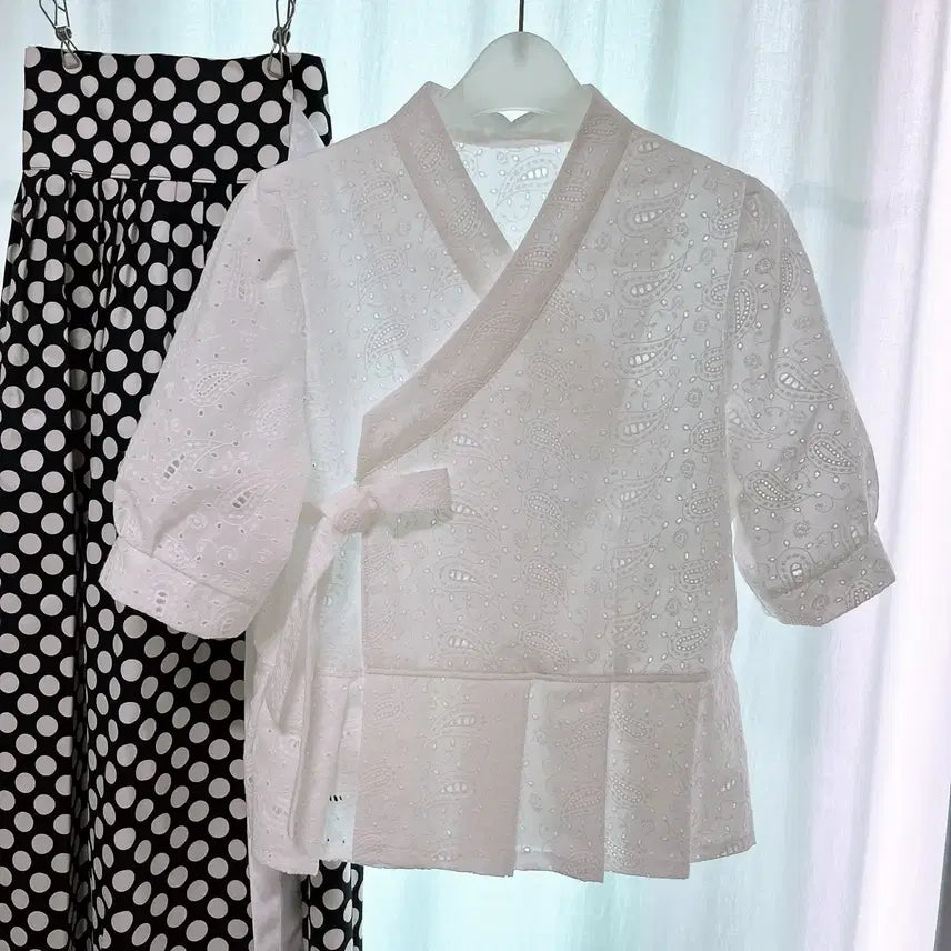 [BUNJANG] Handmade Paisley Embroidery Blouse / 저고리 블라우스(핸드메이드)