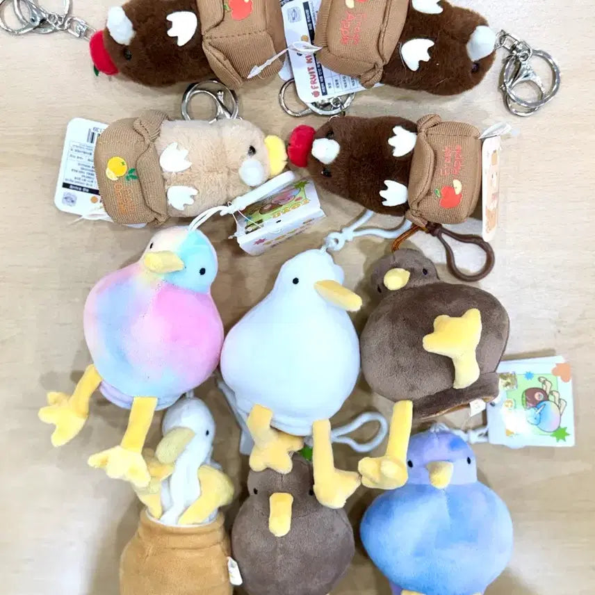 [BUNJANG] Kiwi Bird Plush Keychain Set / 키위새 인형뽑기 열쇠가방고리 키링인형 keyring 일괄 처분