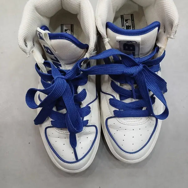 [BUNJANG] MLB Bigball Chunky High White/Blue Sneakers (240mm) / MLB 빅볼청키하이 화이트/블루240