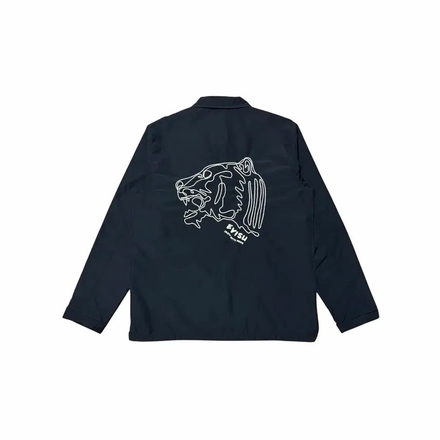[BUNJANG] Evisu Tiger Embroidery Coach Jacket / 에비수 타이거 호랑이 자수 코치 바람막이 자켓 (105/XL)