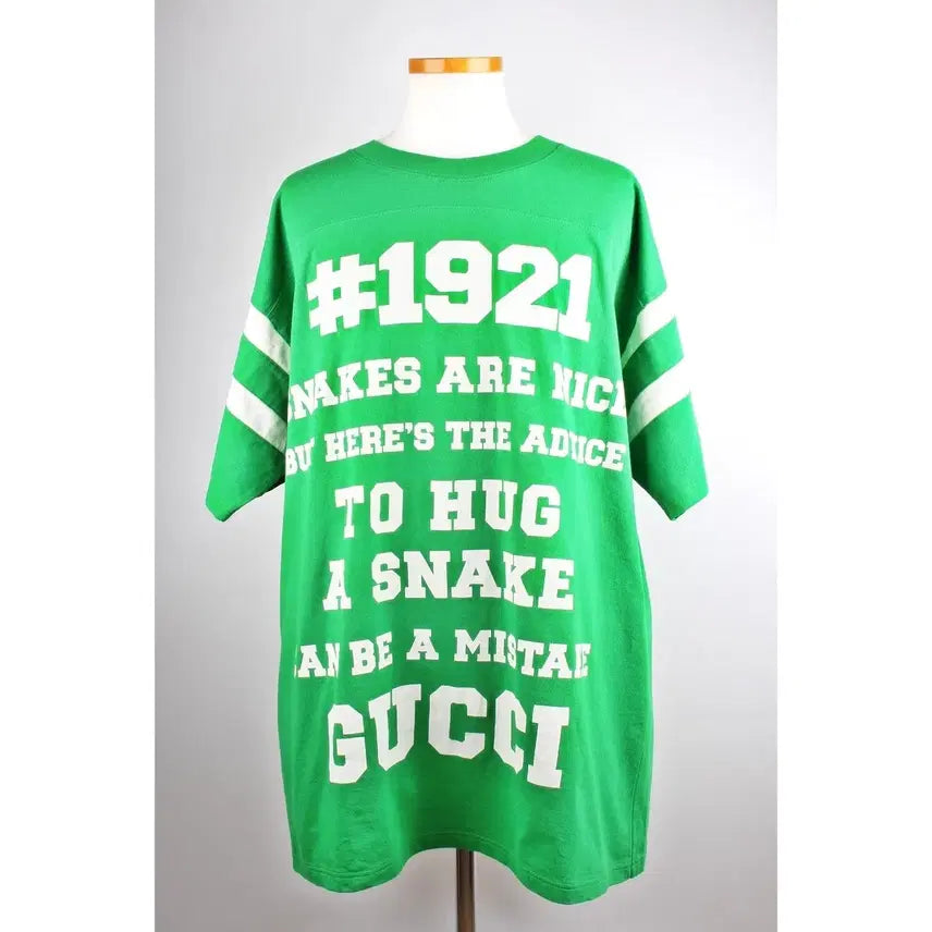 [BUNJANG] Gucci 1921 Printing Short Sleeve T-Shirt Green XL (105) / [N급/당일배송] 구찌 한정판 1921 프린팅 반팔 티셔츠 그린 XL(105)