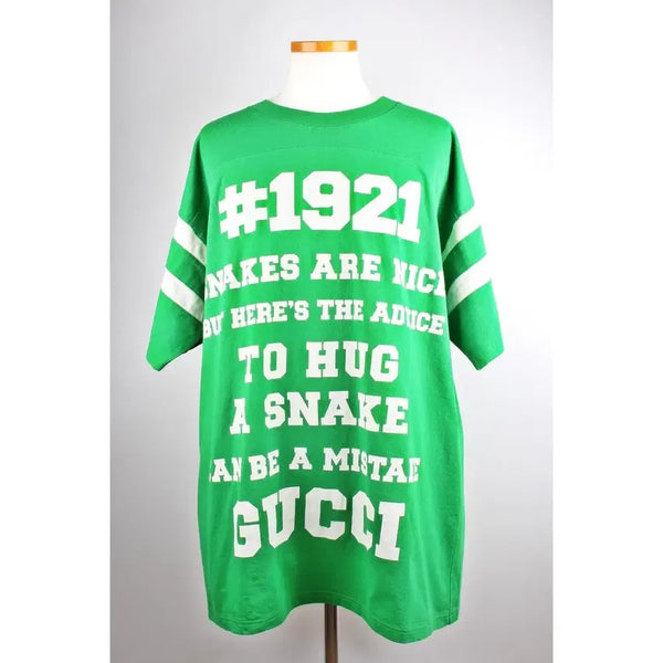 [BUNJANG] Gucci 1921 Printing Short Sleeve T-Shirt Green XL (105) / [N급/당일배송] 구찌 한정판 1921 프린팅 반팔 티셔츠 그린 XL(105)