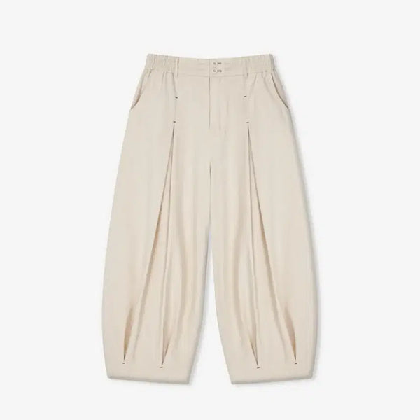 [BUNJANG] Angrun Unbalance Long Tuck Balloon Pants - Ivory / 앵글런 Unbalance Long Tuck 벌룬팬츠 아이보리