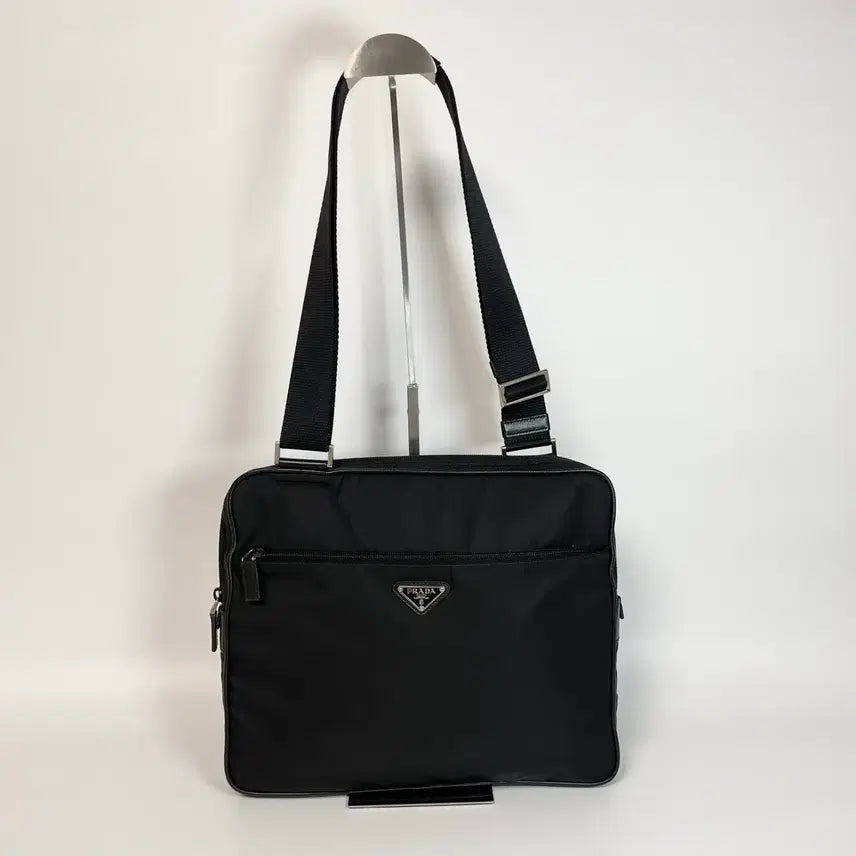 [BUNJANG] Prada Tessuto Nylon Crossbody Bag Black Briefcase / 프라다 테수토 나일론 크로스백 블랙 서류가방 브리프케이스