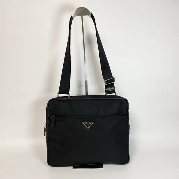 [BUNJANG] Prada Tessuto Nylon Crossbody Bag Black Briefcase / 프라다 테수토 나일론 크로스백 블랙 서류가방 브리프케이스