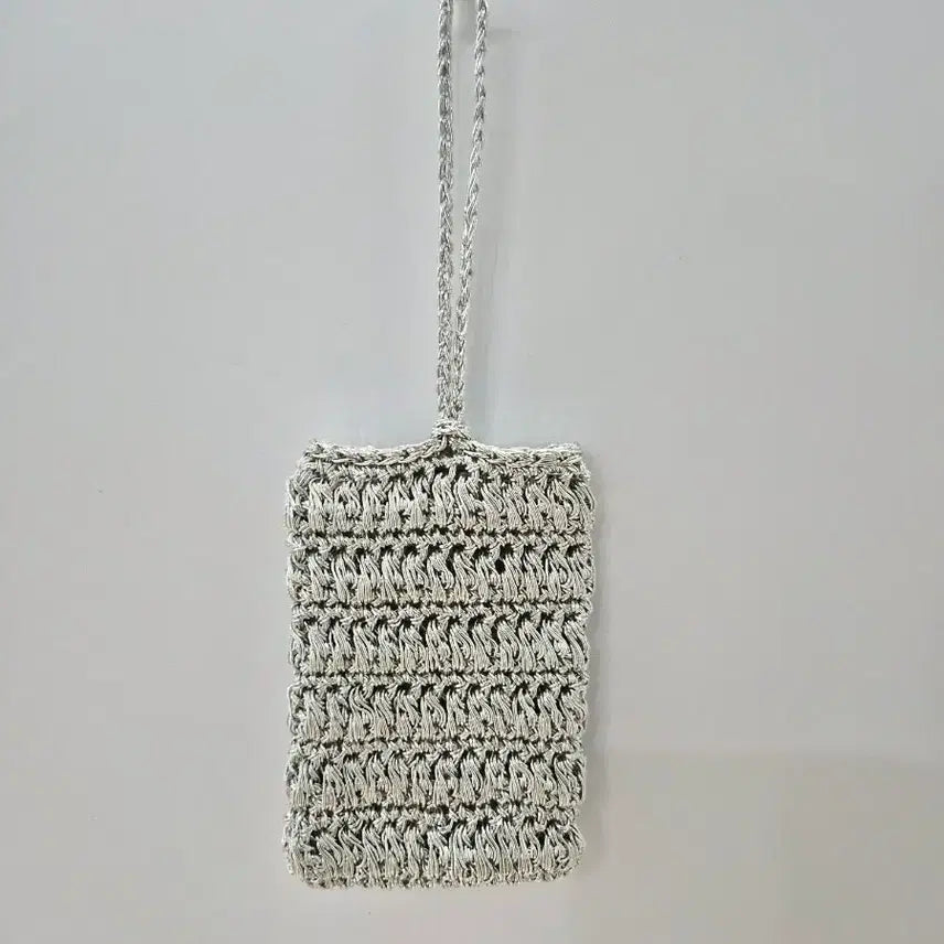 [BUNJANG] Silver Metallic Thread Card Holder / 메탈실 카드지갑