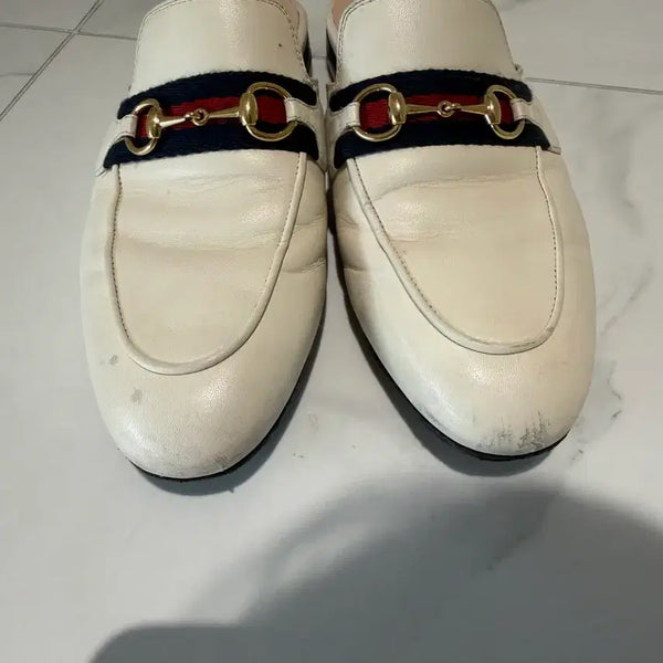 [BUNJANG] Gucci Horsebit Mules Ivory Size 37 / 특가: 구찌 홀스빗 뮬 아이보리 37