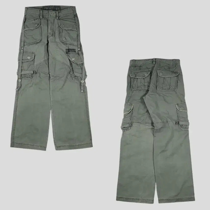 [BUNJANG] TBJ Jeans Pigment Khaki Multi-Pocket Old School Street Y2K Cargo Pants (33) / TBJ JEANS 피그먼트 카키 멀티포켓 올드스쿨 스트릿 Y2K 카고바지 카고팬츠 33