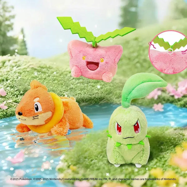 [BUNJANG] Pokémon Center Vigoroth, Wooper, Chikorita Plush Doll Keychain / 포켓몬스터 포켓몬 포켓몬센터 회전 브이젤 통통코 치코리타 누이 인형 키링