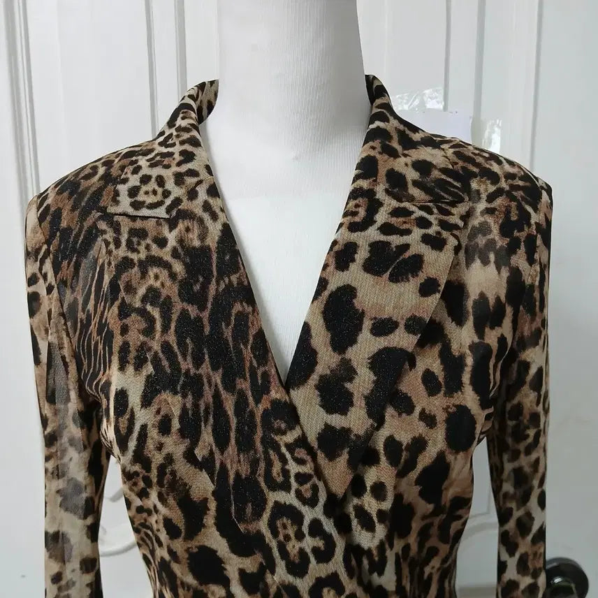 [BUNJANG] Leopard See-through Jacket / ing  A 레오파드 시스루 자켓   새옷